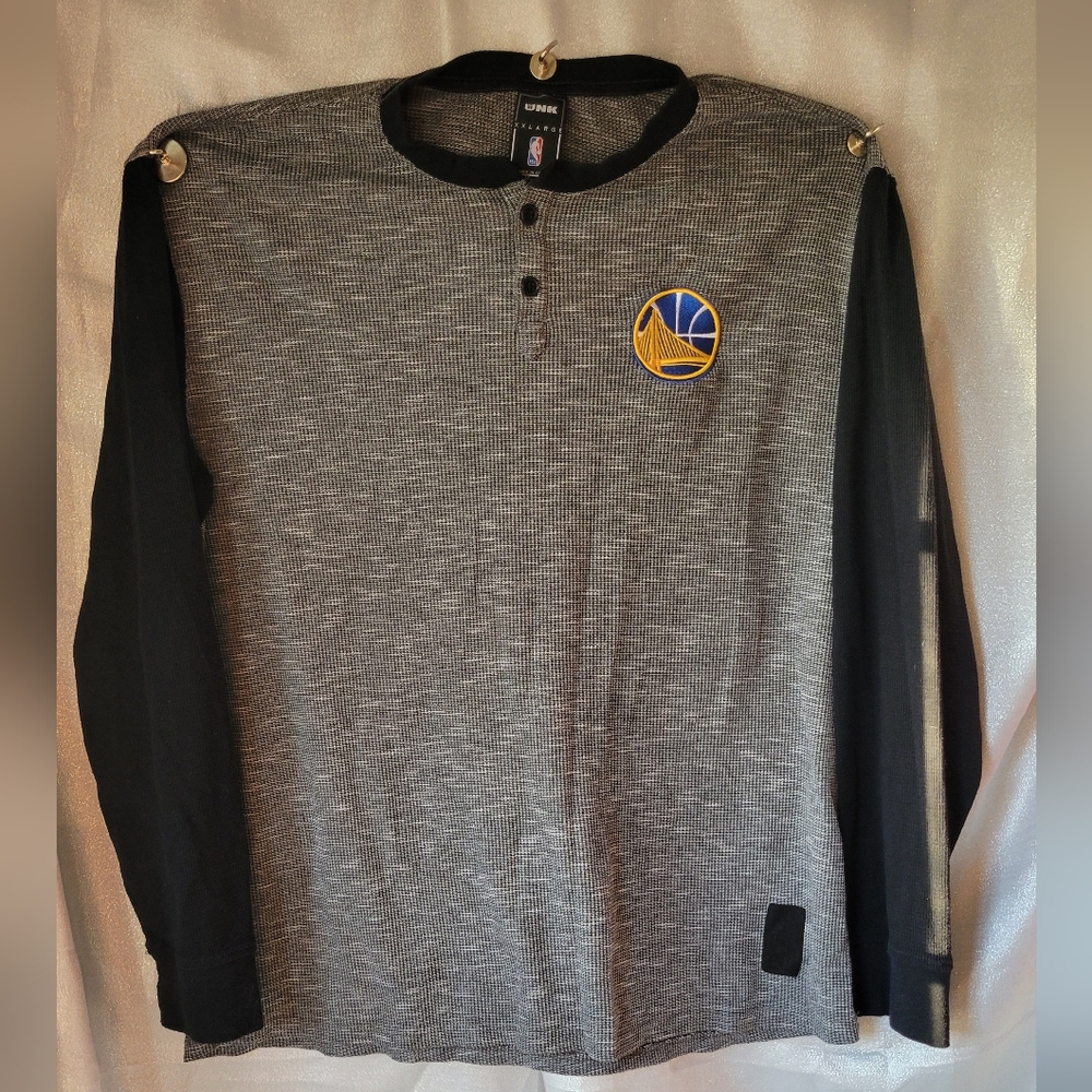 UNK NBA Sport Winter Black Thermal Long Sleeve Sweater Size XXL Warriors Logo